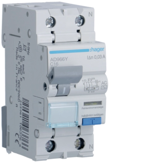 AD966Y - RCBO 1P+N 6kA C-16A 30mA AC Class
