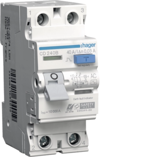 CD240B - RCCB 2P 40A 30mA AC Class
