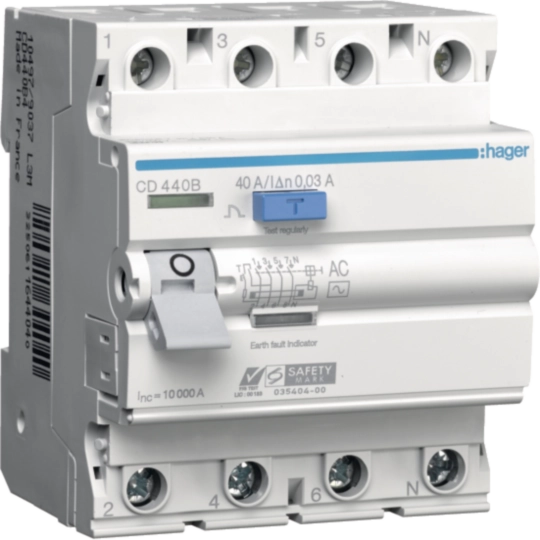 CD440B - RCCB 4P 40A 30mA AC Class