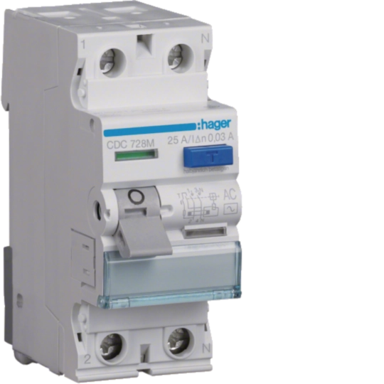 CDC728M - Interruptor diferencial 2P 25A 30mA tipo AC