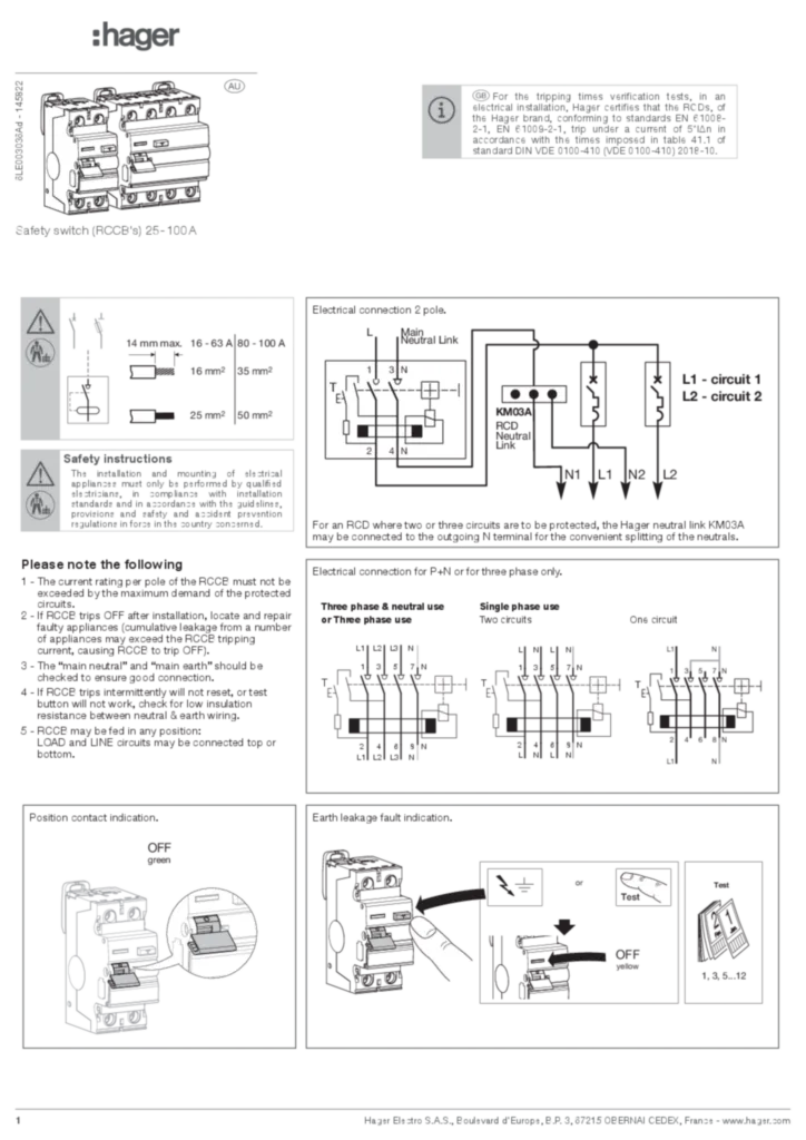 Image Installation manual en-GB 2023-01-13  | Hager Australia