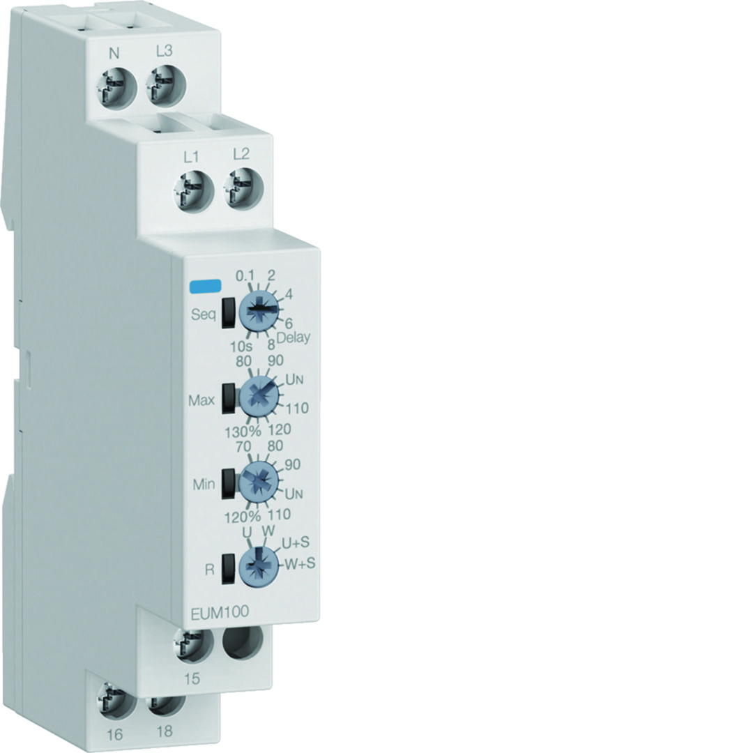 Feszülségfigyelő relé 1P+N/3P(N) 230-400V 1v fázissorrend EUM Hager