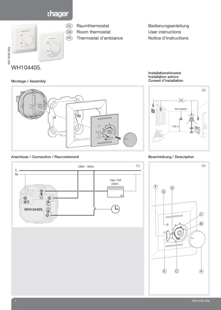 Image Guide d'installation  en-GB, fr-FR, de-DE 2022-11-21 | Hager Suisse