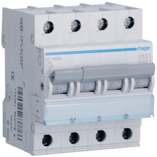 NC463A - MCB 4P 10kA C-63A 4M