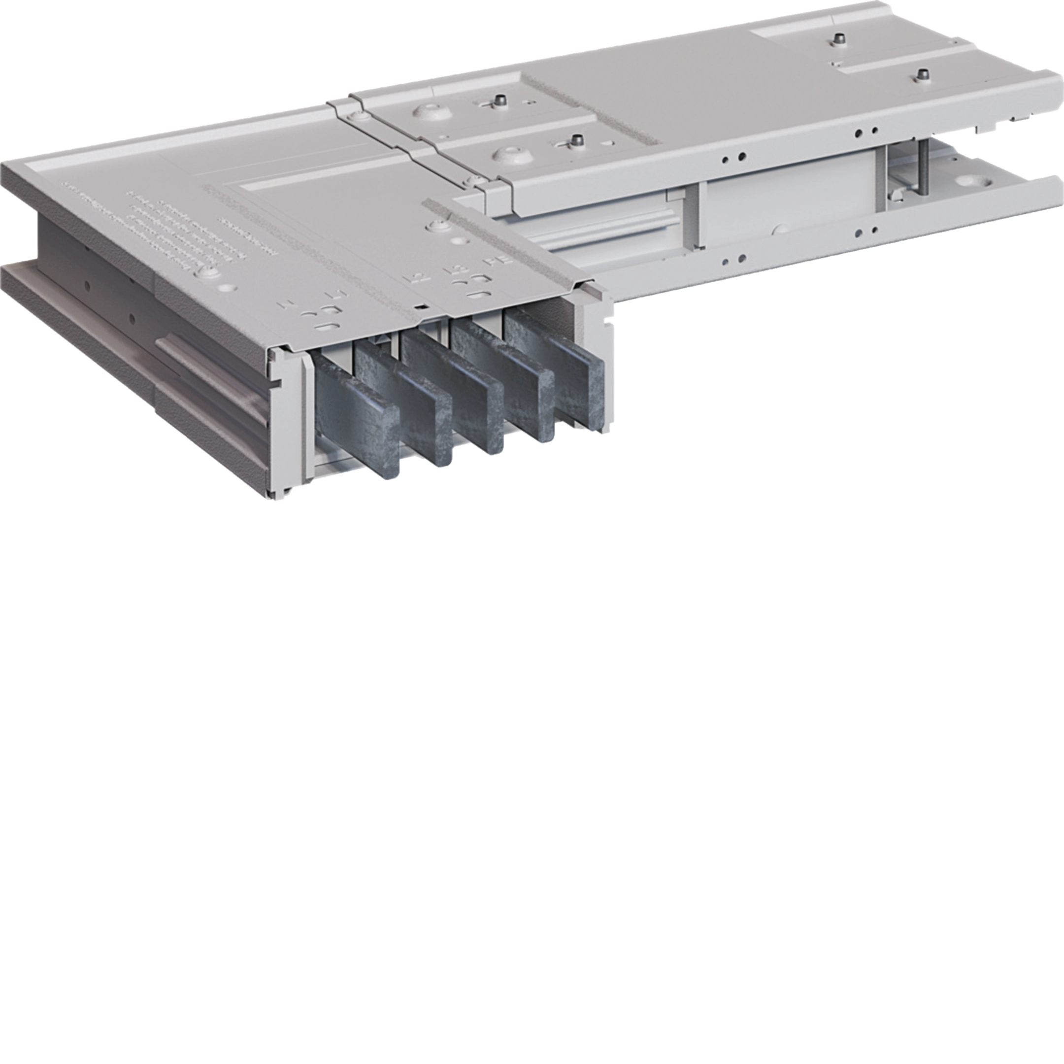 unibar M, 400A,L-Element. horizontal, 90° nach rechts, Wahl Y: 0,36…1,25m+Winkel