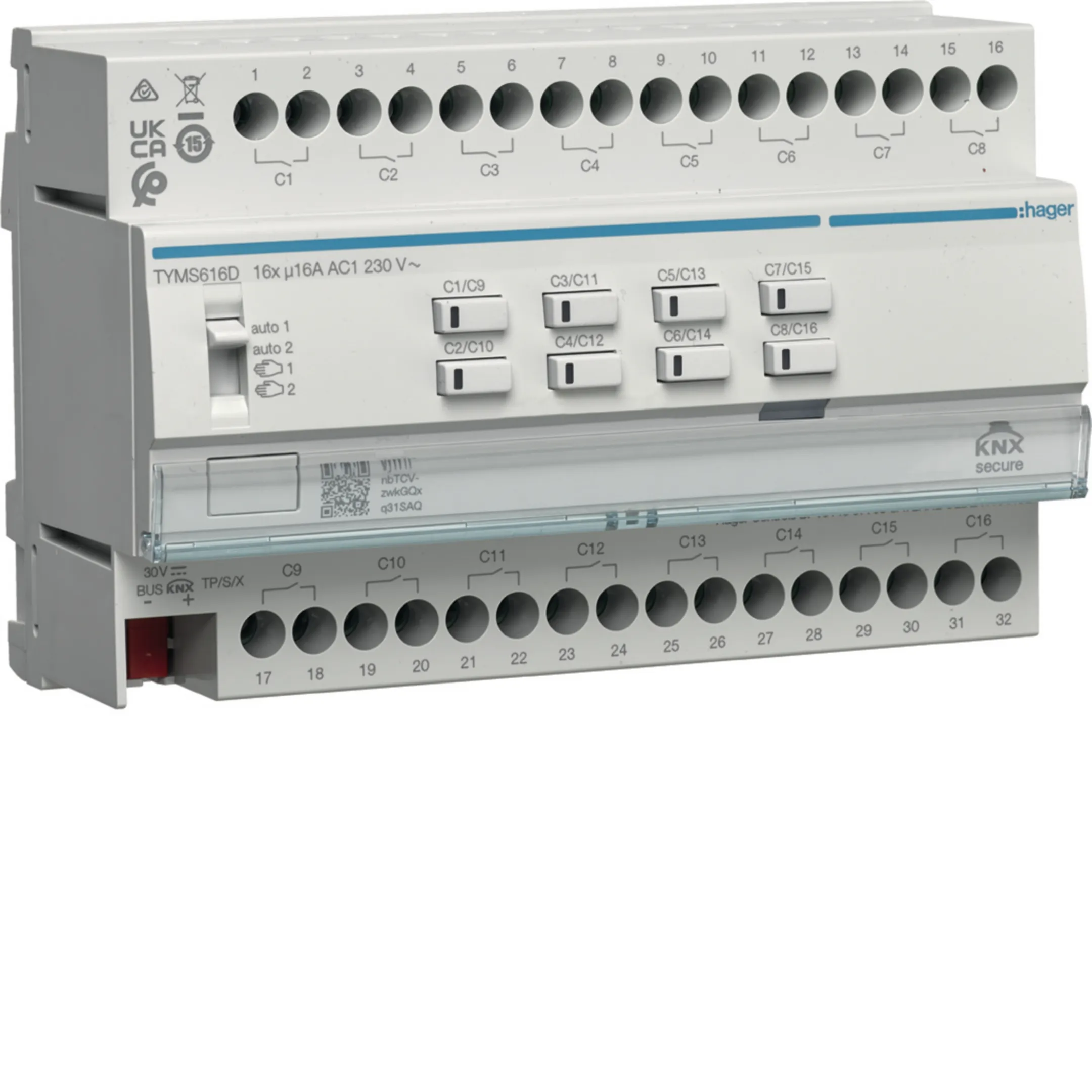 Module de sortie 8x 16A /230V~, KNX • TYA608C