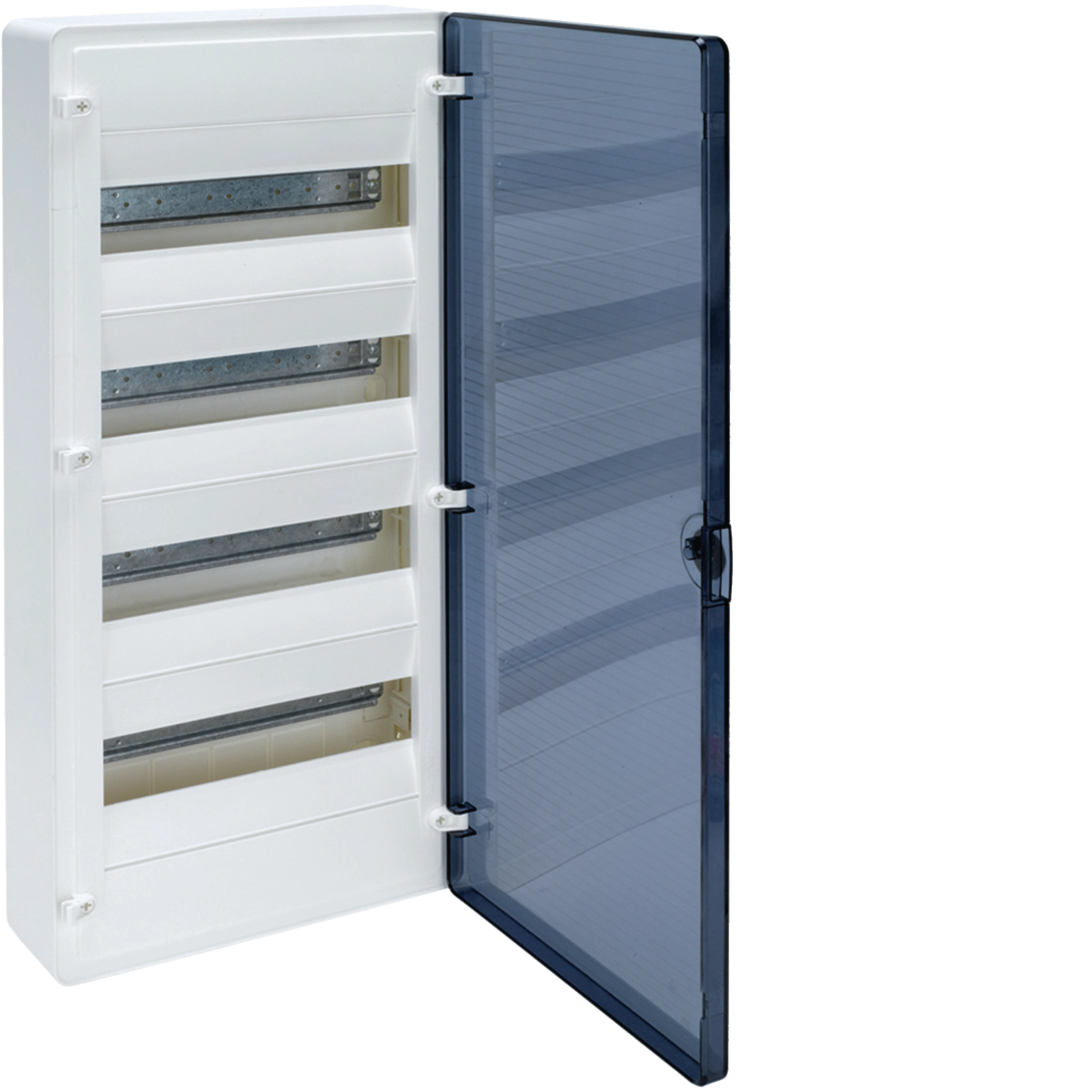 VS412TT - Small distributor,golf,surface,4row,IP40,48M,MS-terminal,ANZ,N+PE,transpare door