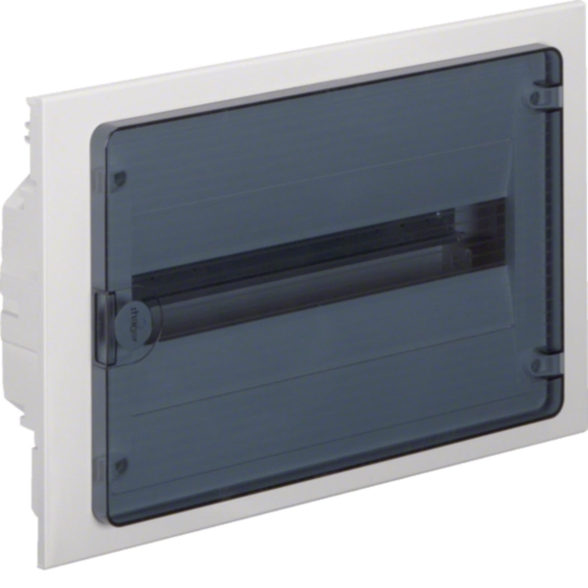 VF118TM - Small distributor,golf,flush,1row,18M,IP40,MS-terminal,N+PE,transparent door