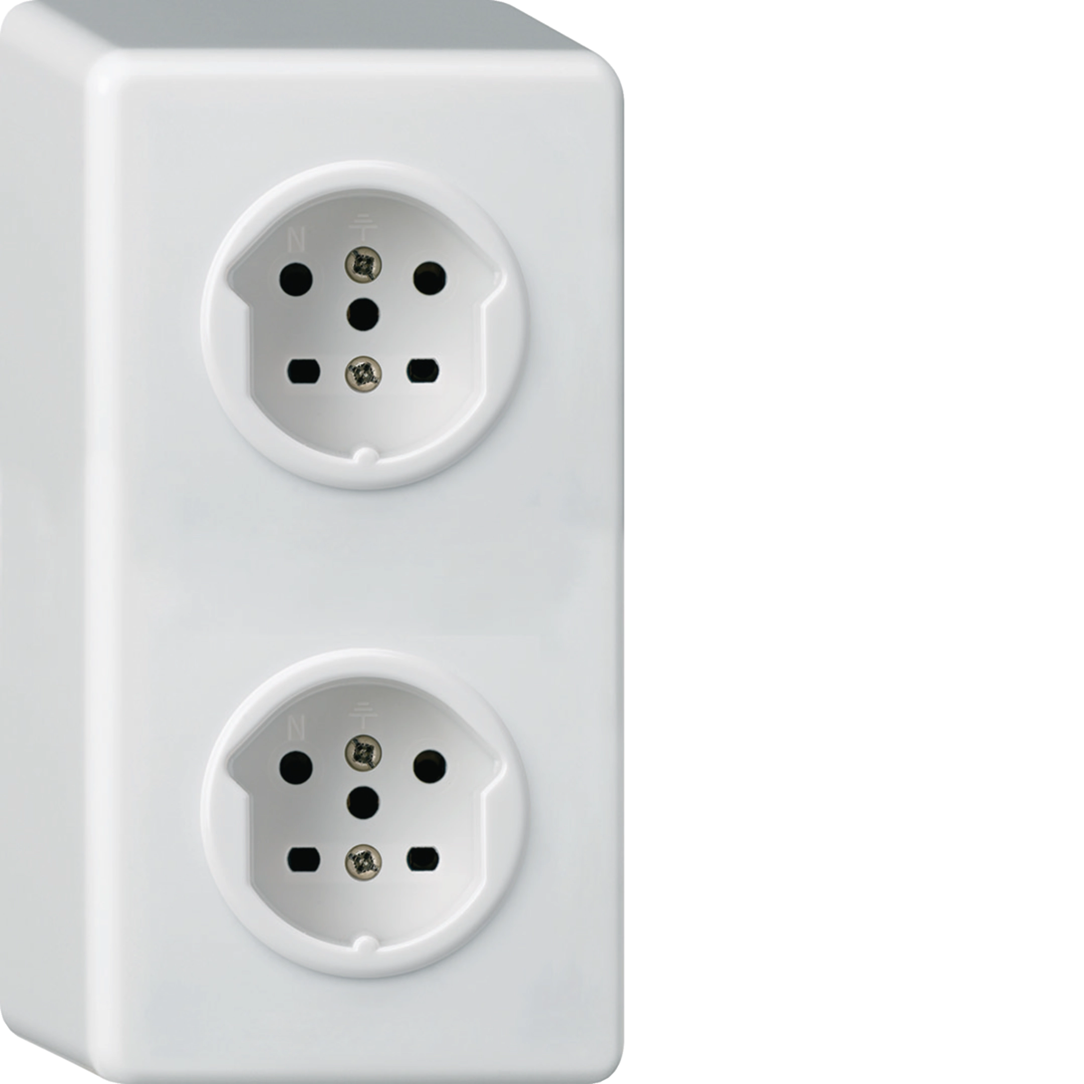 WH14914500Q - AP-Kombination 2×1 basico 2×Typ 15 mit Schraubklemmen weiss