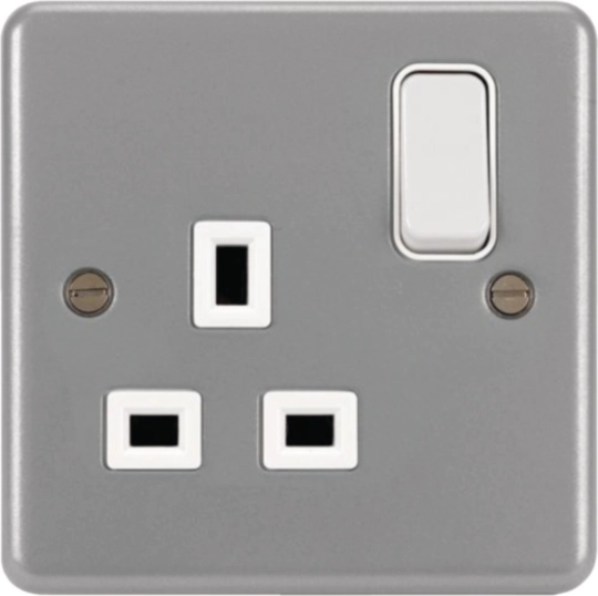 WPSS81BKO - 1 Gang Double Pole Switched Socket &amp; Back Box with Knockouts