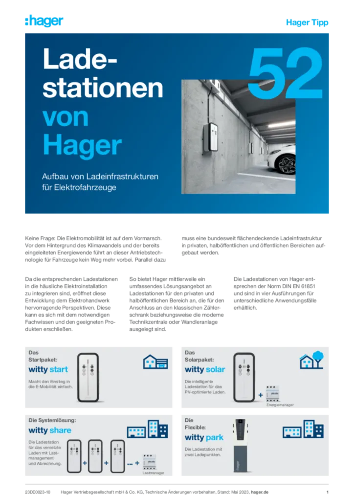 Bild Hager Tipp 52: Ladestationen von Hager | Hager Deutschland