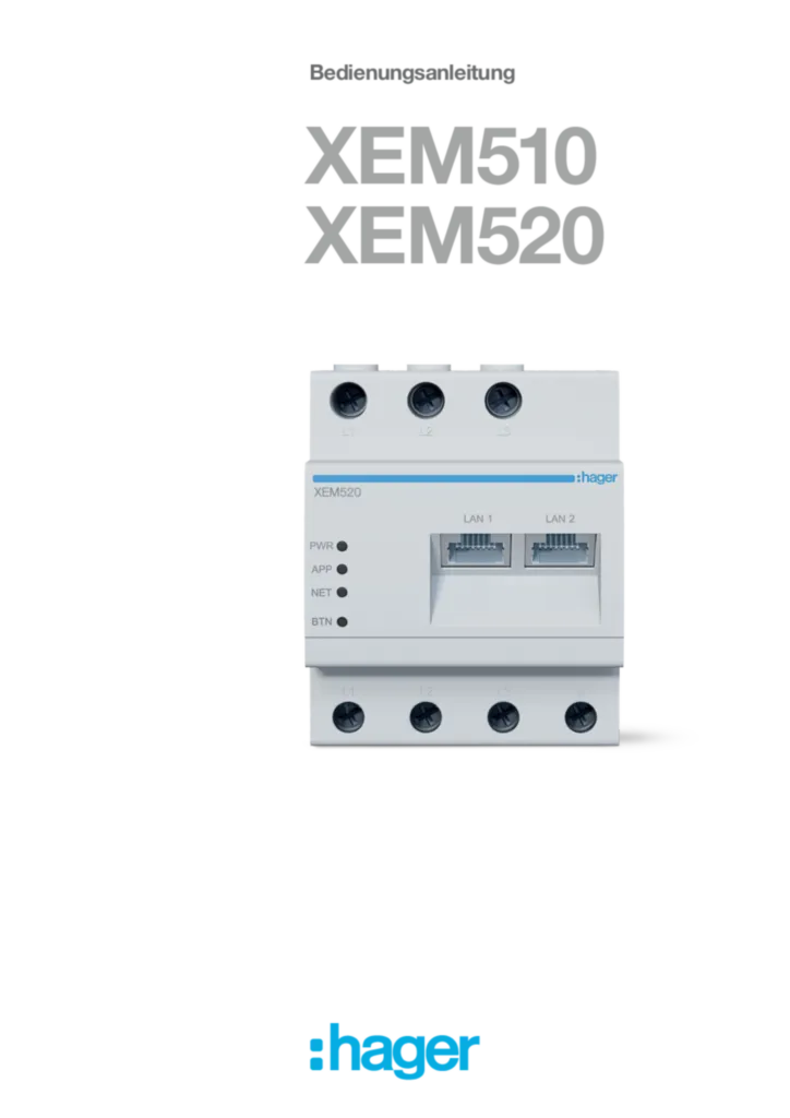 Bild Bedienungsanleitung - XEM510/XEM520 | Hager Deutschland