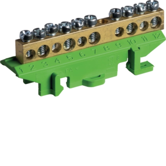 KM10F - Brass terminal, 67mm, 5x10mm² - 5x16mm², without mounting base