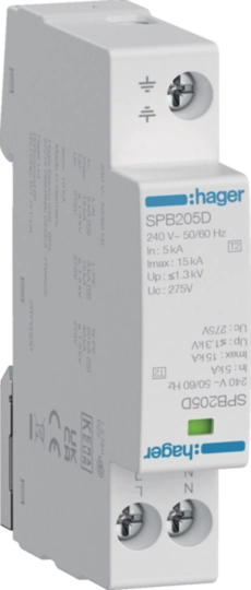 SPB205D - Limitador sobretensiones monobloc 1P+N 15kA 275V
