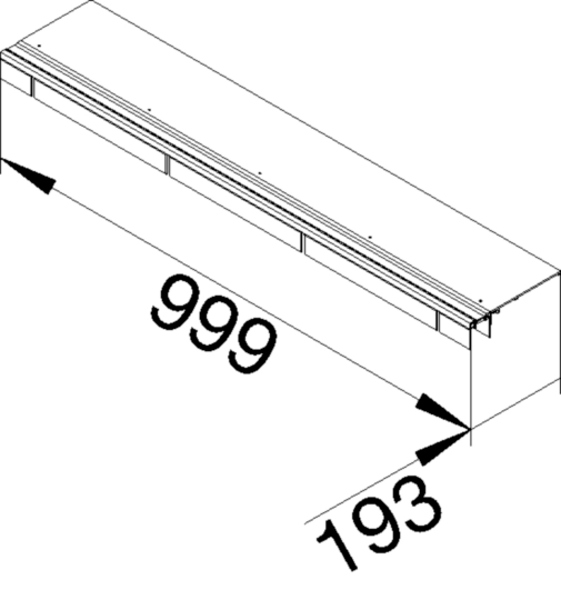 BKB2002 - Deckel tehalit BKB Oberteil mit Bürstenleiste für Bodenkanal 200×1000×3mm