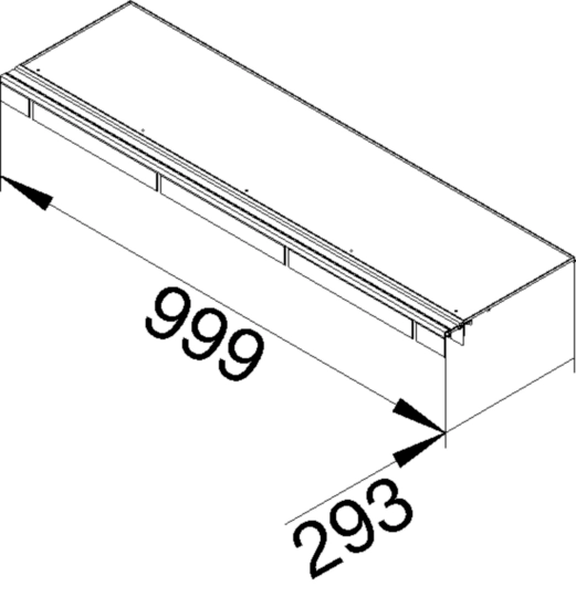 BKB3002 - Blind-Oberteil, Abdeckung Bodenkanal mit Bürstenleiste BKB 300x80 mit 1m Länge