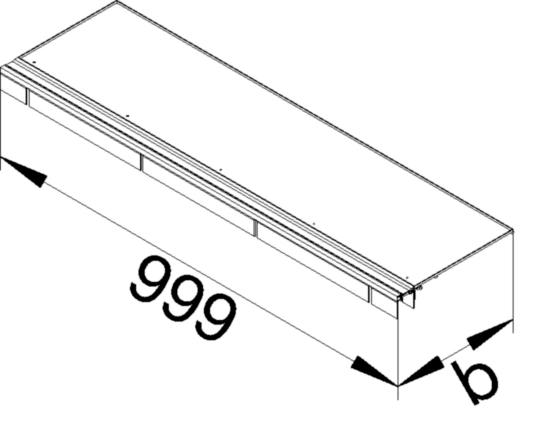 BKB3002 - Blind-Oberteil, Abdeckung Bodenkanal mit Bürstenleiste BKB 300x80 mit 1m Länge