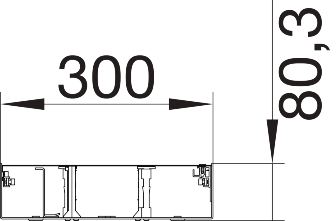 BKBD300801 - Unterteil für Bodenkanal mit Bürstenleiste BKBD 300x80 mit Länge von 2m