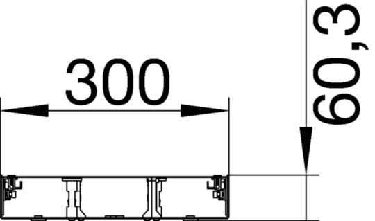 BKG300601 - Canal de sol tehalit BKG inférieure fermée 300×60×2000mm
