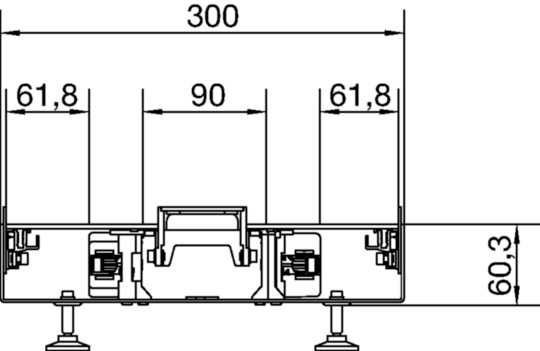 BKG300601 - Canal de sol tehalit BKG inférieure fermée 300×60×2000mm