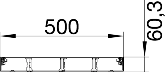 BKG500601 - Bodenkanal tehalit BKG Unterteil geschlossen 500×60×2000mm