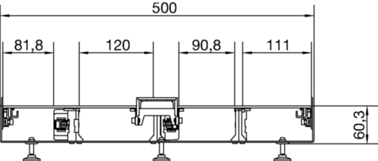 BKG500601 - Bodenkanal tehalit BKG Unterteil geschlossen 500×60×2000mm