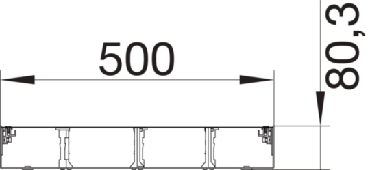 BKG500801 - Bodenkanal tehalit BKG Unterteil geschlossen 500×80×2000mm