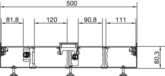 BKG500801 - Bodenkanal tehalit BKG Unterteil geschlossen 500×80×2000mm