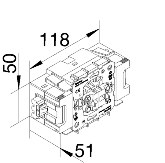GS0C01 - Serienschalter Wago Winsta mit zwei Tasten Frontrastend 10A/250V