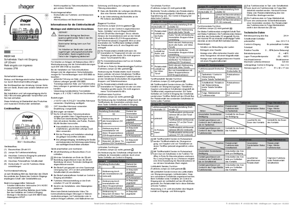 Bild Montageanleitung de-DE, it-IT 2023-03-24 | Hager Schweiz