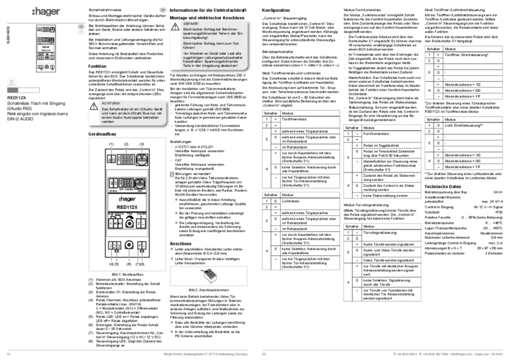 Image Guide d'installation  de-DE, it-IT 2023-03-24 | Hager Suisse