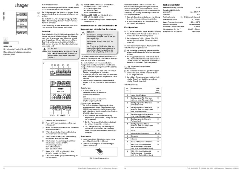 Image Guide d'installation  de-DE, it-IT 2023-03-24 | Hager Suisse