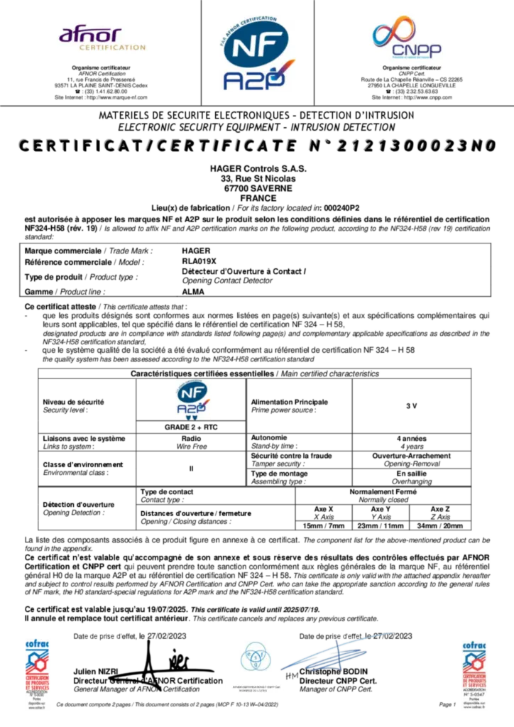 Image Certificat de produit fr-FR 2023-02-23 | Hager France