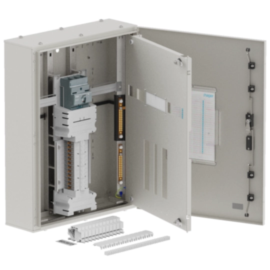JPA2400M16TW - Single chassis, apex, 24Pole, 160A MCCB Twin, 6 Modules, grey, 800x600x200mm