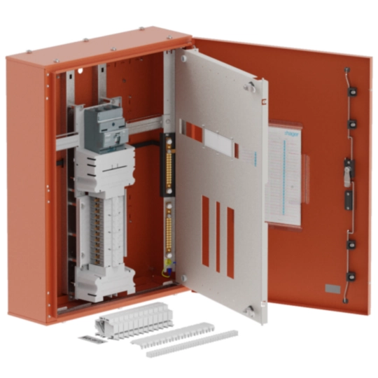 JPA2400M20TX - Single chassis, apex, 24Pole, 200A MCCB Twin, 6 Modules, orange, 800x600x200mm