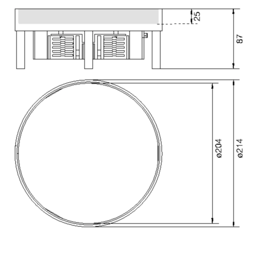 EKR060BL25 - Nivellierbare Edelstahlkassette R06 für Revisionsöffnung mit Belagstiefe 25mm