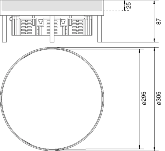 EKR120BL25 - tehalit.VE-EE Pokrywa pełna IP54 5kN EKR12 fi306 25mm stal nierdzewna