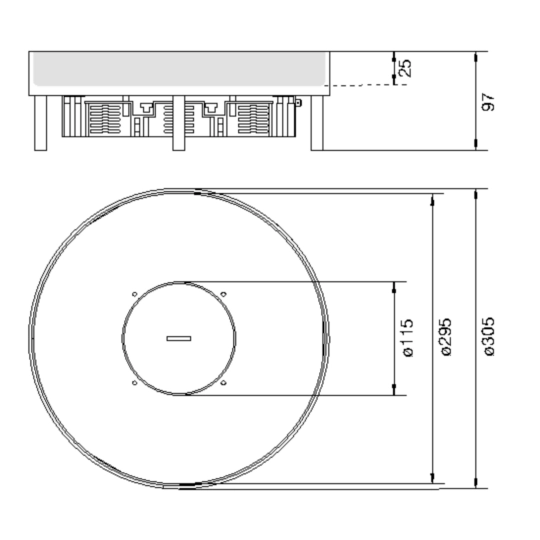 EKSR120TM25 - tehalit.VE-EE Pokrywa tubus IP54 20kN EKSR12 fi306 25mm stal nierdzewna