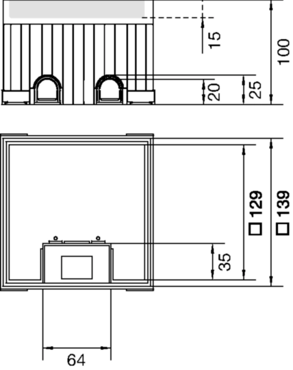 UDKQ02E15 - tehalit.VE-EE Zestaw puszka podło-montazowa mini IP30 3kN Q02 144x144 15mm stal