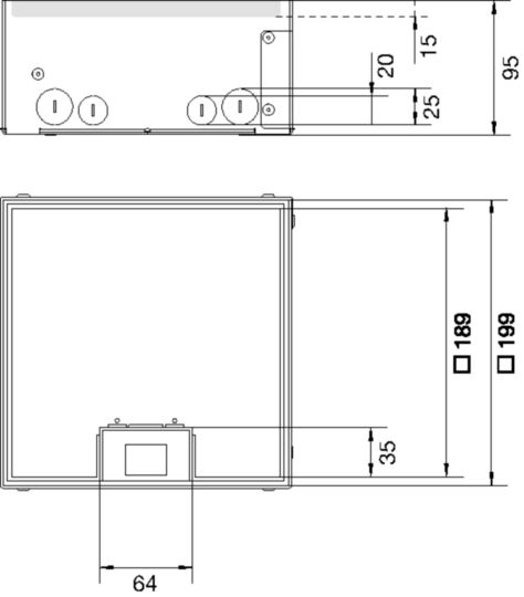 UDKQ06E15FLF6 - Bodendose Hager Q06 LE 3kN 200×205×15mm rostfreier Stahl 6×FLF
