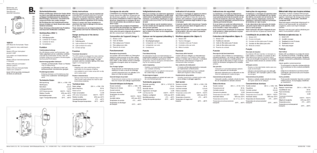 Image Manual for 168001 - LED module for rotary switch/push-button (DE-EN-FR-NL-IT-ES-PT-PL, 2020-11)  | Hager