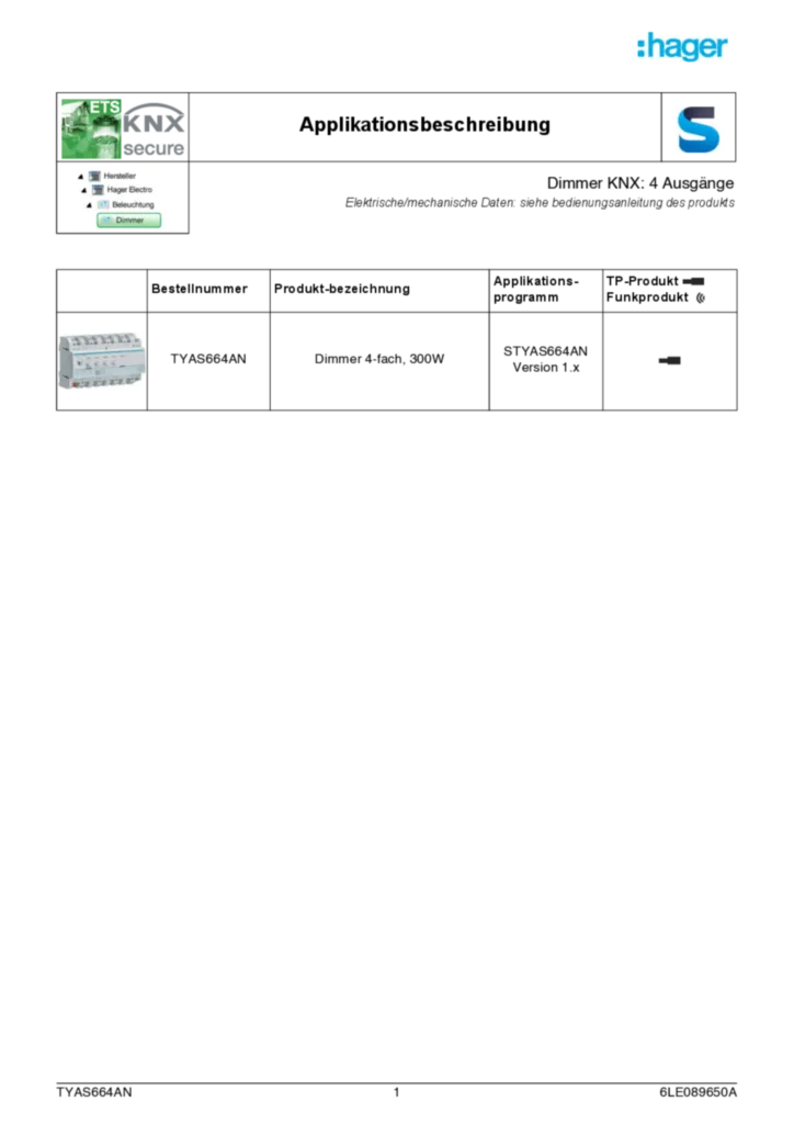 Afbeelding Toepassingsgids de-AT, de-DE, de-CH 2023-09-27 | Hager Nederland