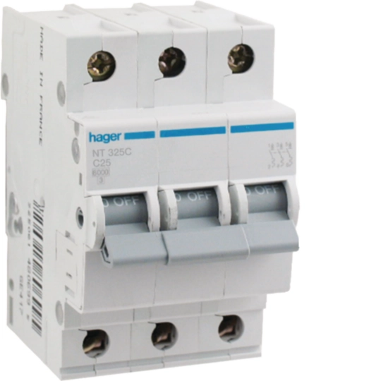 NT325C - MCB 3P 10kA C-25A 3M