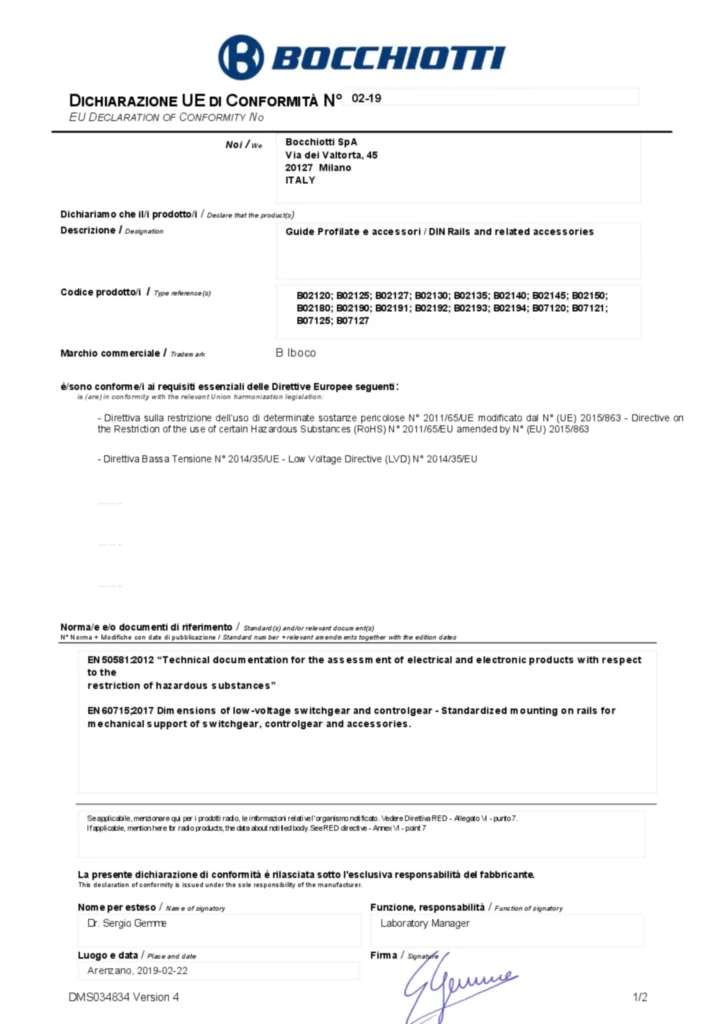 Immagine Dichiarazione di conformità it-IT, en-GB 2023-10-09 | Hager Italia
