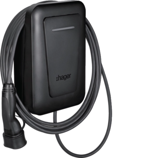 XVR107C - EVCS witty one 1x7kW 1P cavo T2 lungh. 6,5m + lettore RFID + conn. BlueTooth BLE
