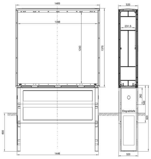 ZAL85U - Kabelverteilerschrank, für universN, 1370 x 1465 x 320mm