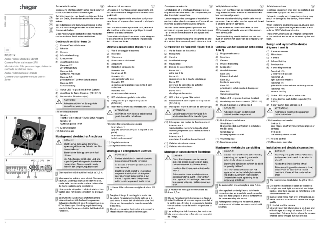 Afbeelding Handleiding de-DE, it-IT, fr-FR, nl-NL, en-GB 2015-05-15 | Hager Nederland