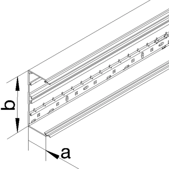 BRN6521019011 - Brüstungskanal-Unterteil Profil Geräteeinbau BRN 68x210mm aus PVC in grschwarz
