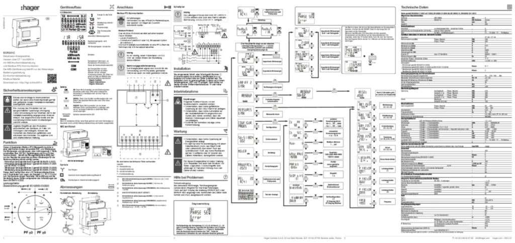 Image Installer leaflet ECR301C | Hager Suisse
