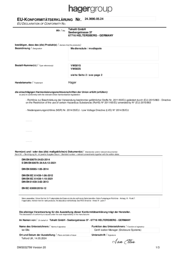 Bild Konformitätserklärung en-GB 2024-05-20 | Hager Deutschland